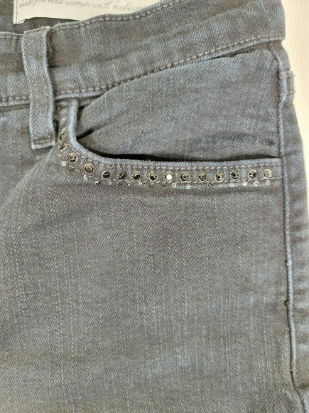 NYDJ Not Your Daughters Jeans Women's SZ 8 Boot Cut Dark Blue Rhinestone Detail - Picture 5 of 11